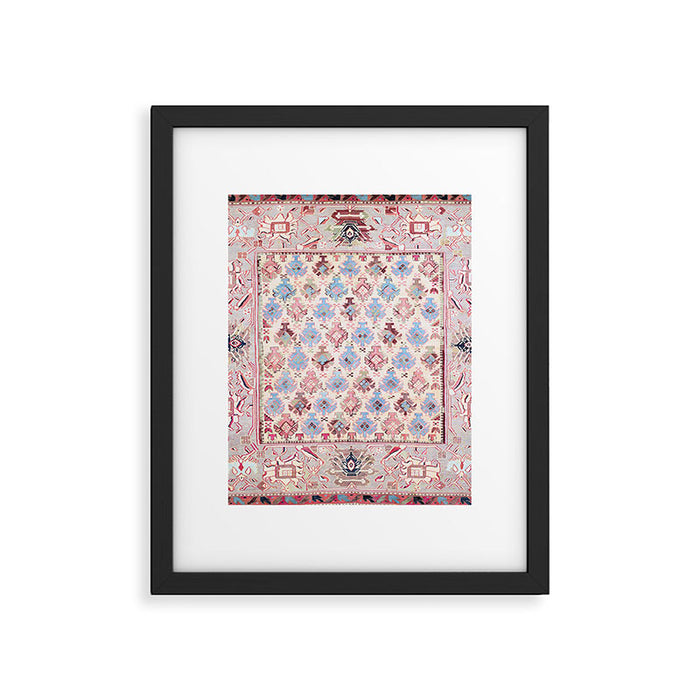 North Indian Dhurrie Kilim Print Framed Art Print Gallery Image 1