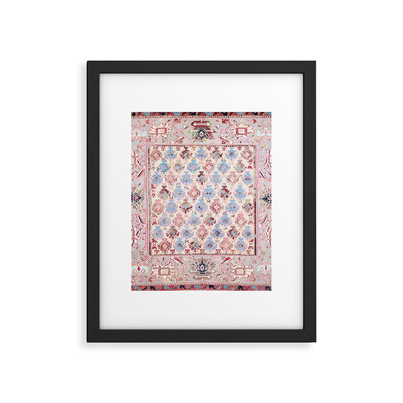 North Indian Dhurrie Kilim Print Framed Art Print Gallery Image 6