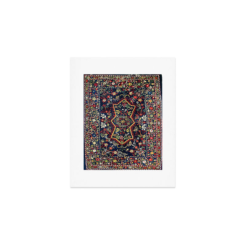 North Indian Floral Rug Print Art Print Gallery Image 1