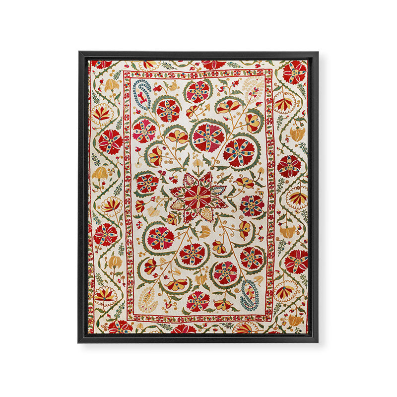 Nurata Suzani Bokhara Uzbekistan Embroidery Print Framed Canvas Print Gallery Image 3