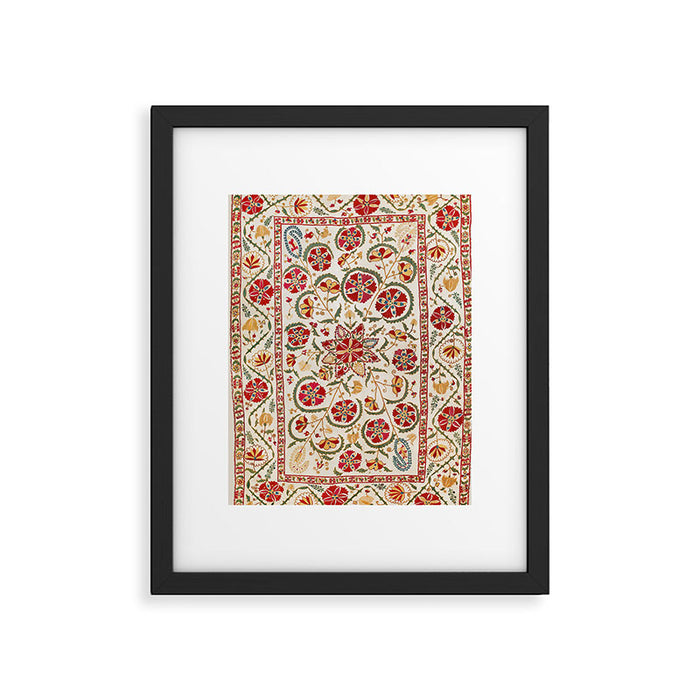 Nurata Suzani Bokhara Uzbekistan Embroidery Print Framed Art Print Gallery Image 1