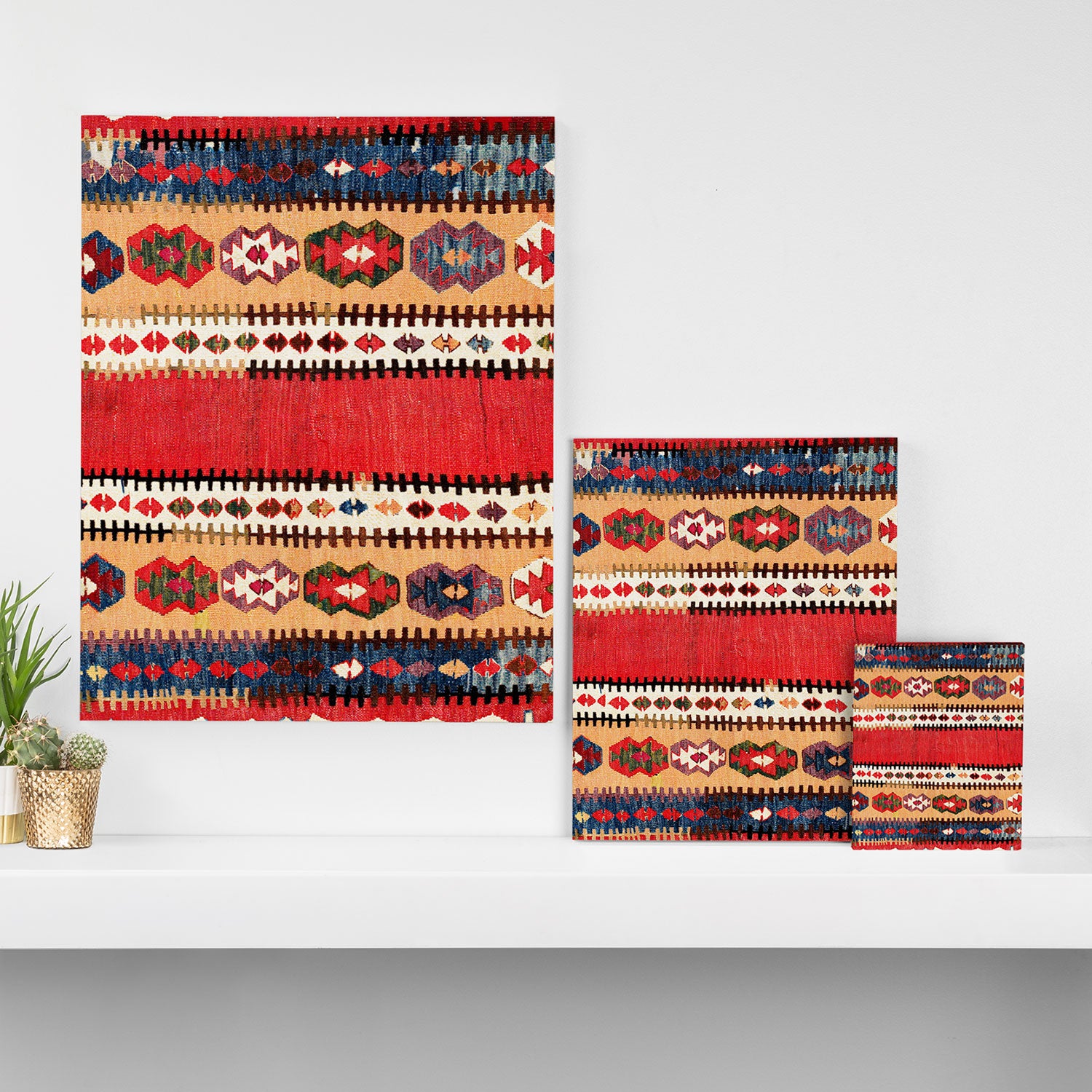 Obruk  Antique Konya Turkish Kilim Print Canvas Print Gallery Image 3