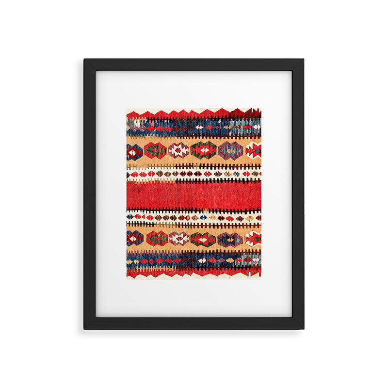 Obruk  Antique Konya Turkish Kilim Print Framed Art Print Gallery Image 4