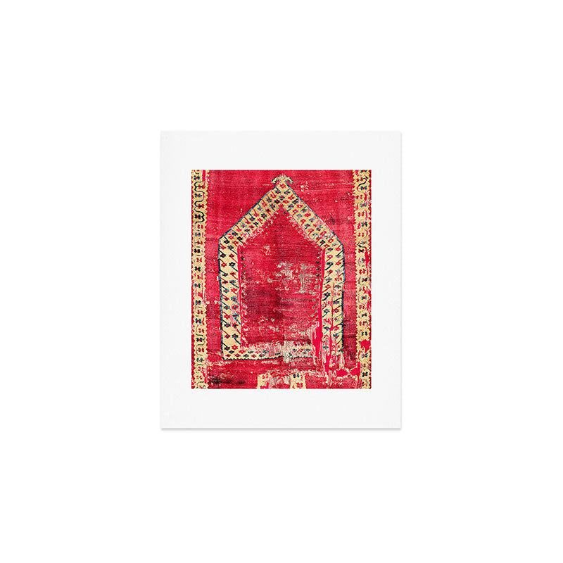 Ottoman  Antique Ushak Turkish Niche Kilim Print Art Print Gallery Image 1