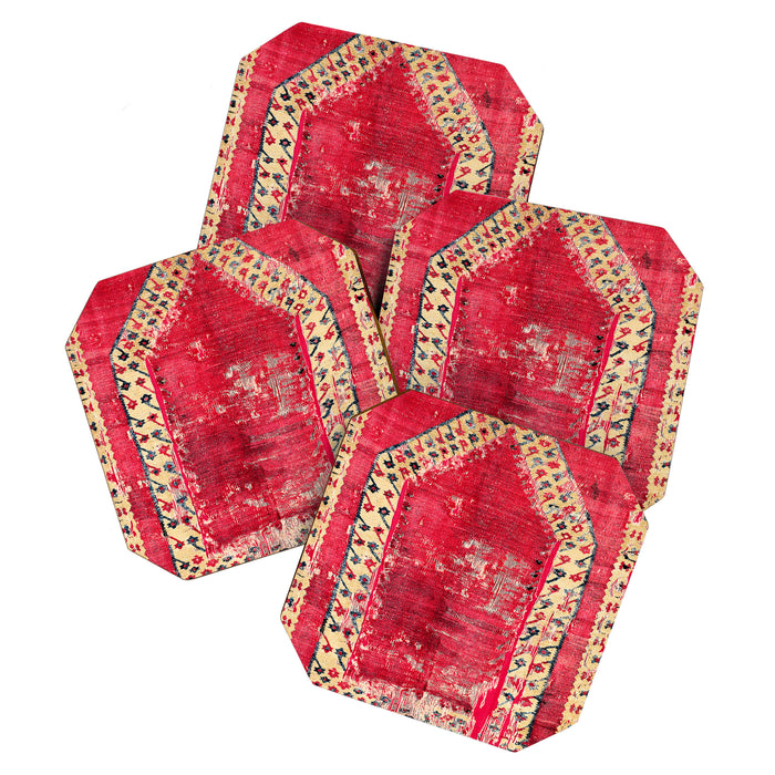 Ottoman  Antique Ushak Turkish Niche Kilim Print Coaster Gallery Image 1