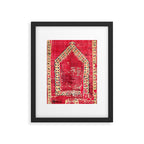 Ottoman  Antique Ushak Turkish Niche Kilim Print Framed Art Print Gallery Image 4