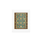 Oushak  Antique Gold Teal Turkish Rug Print Art Print Gallery Image 1