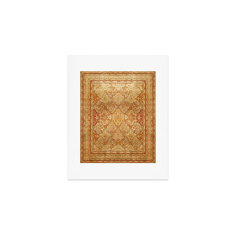 Oversized Antique Turkish Oushak Rug Print Art Print Gallery Image 1