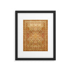 Oversized Antique Turkish Oushak Rug Print Framed Art Print Gallery Image 4