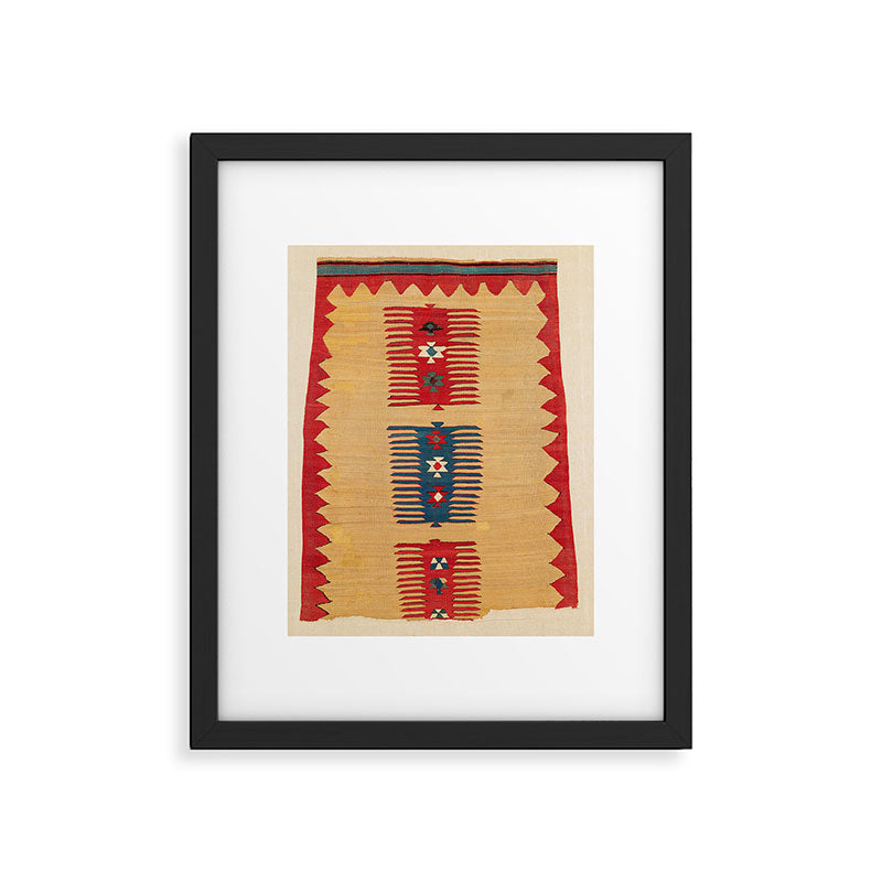 Parmakli Kütahya West Anatolian Kilim Print Framed Art Print Gallery Image 5