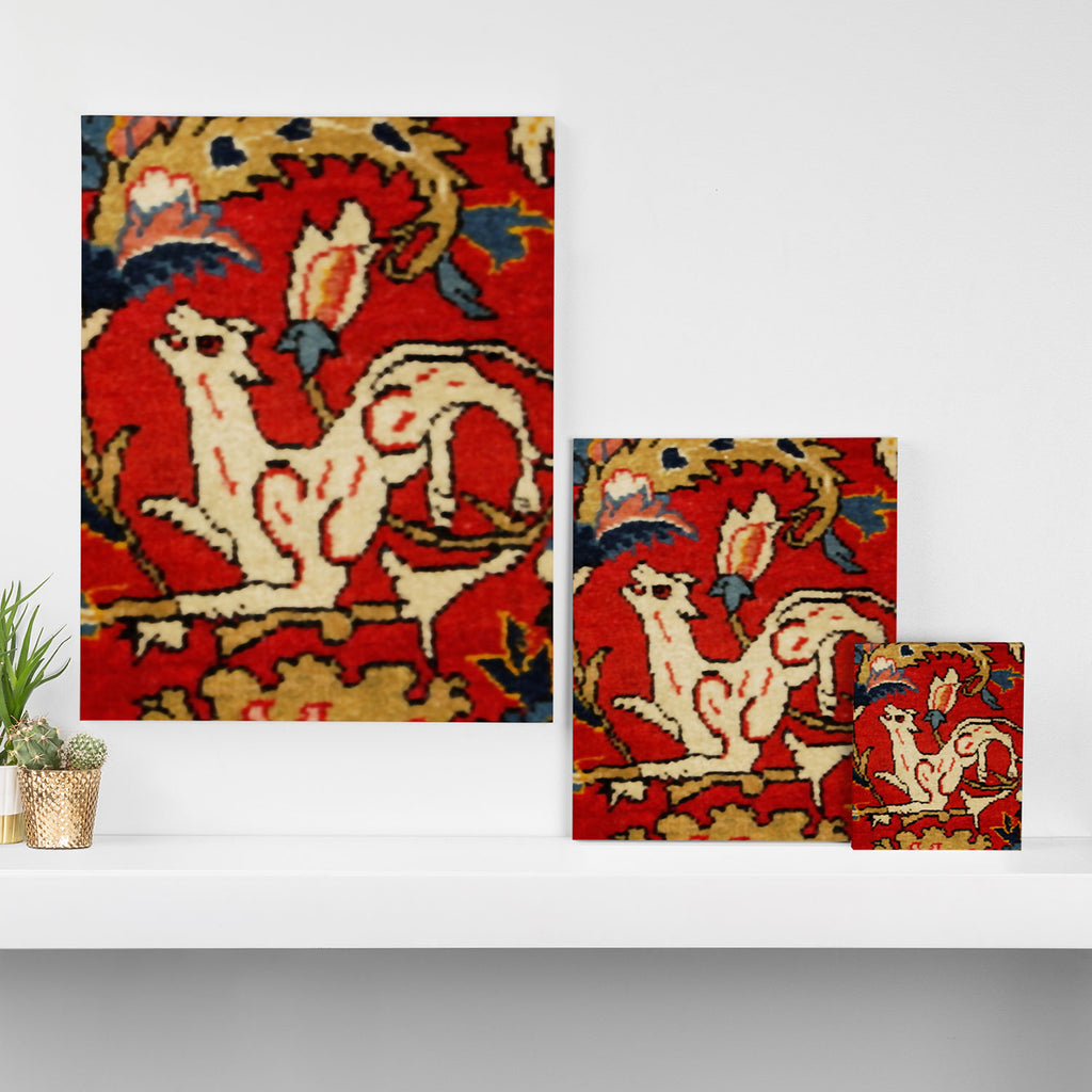 Persian Floral Animal Rug Print Canvas Print Gallery Image 3