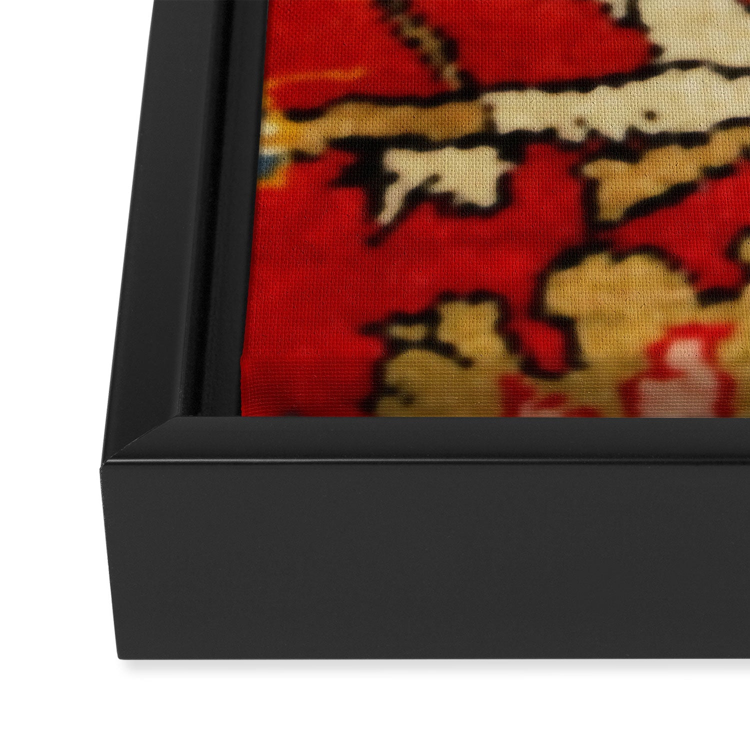 Persian Floral Animal Rug Print Framed Canvas Print Gallery Image 3
