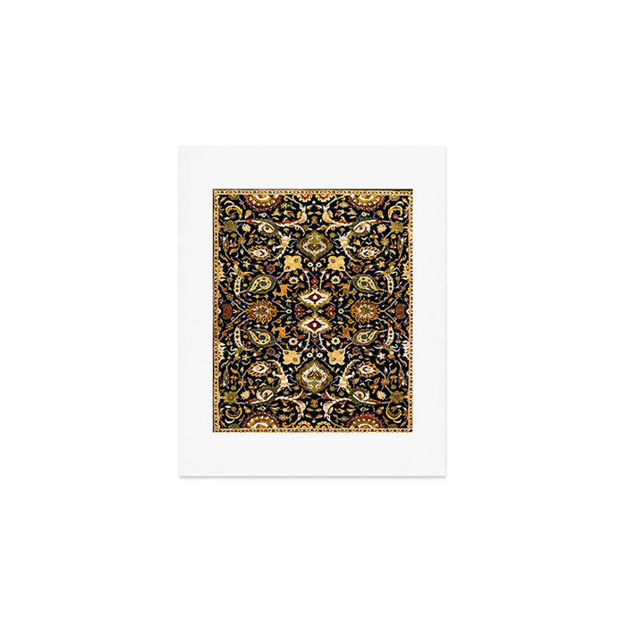 Persian Floral Rug With Animals Art Print Gallery Image 1