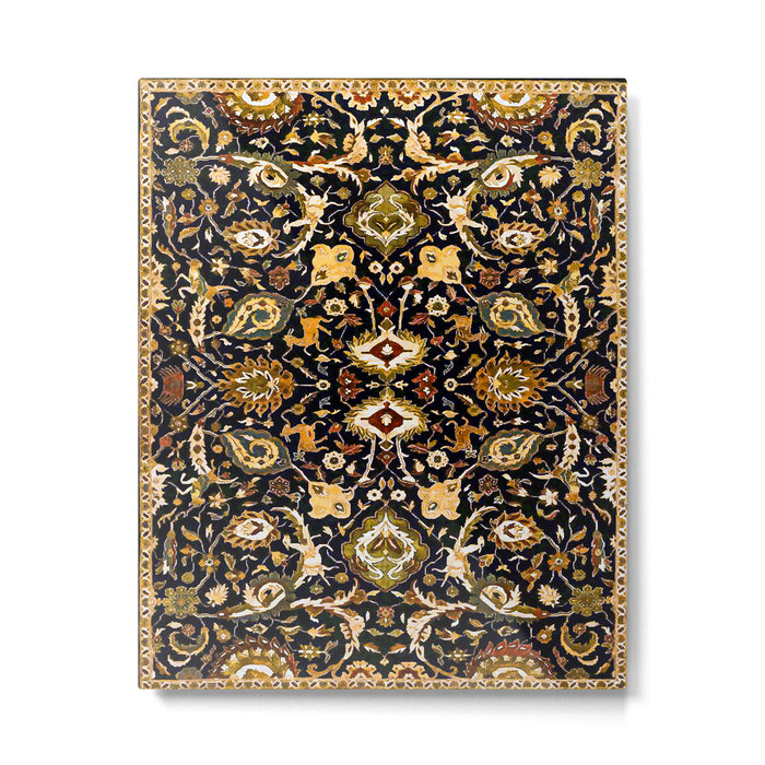Persian Floral Rug With Animals Metal Print Gallery Image 1