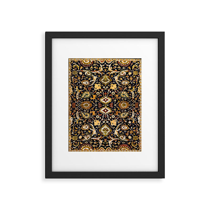 Persian Floral Rug With Animals Framed Art Print Gallery Image 4