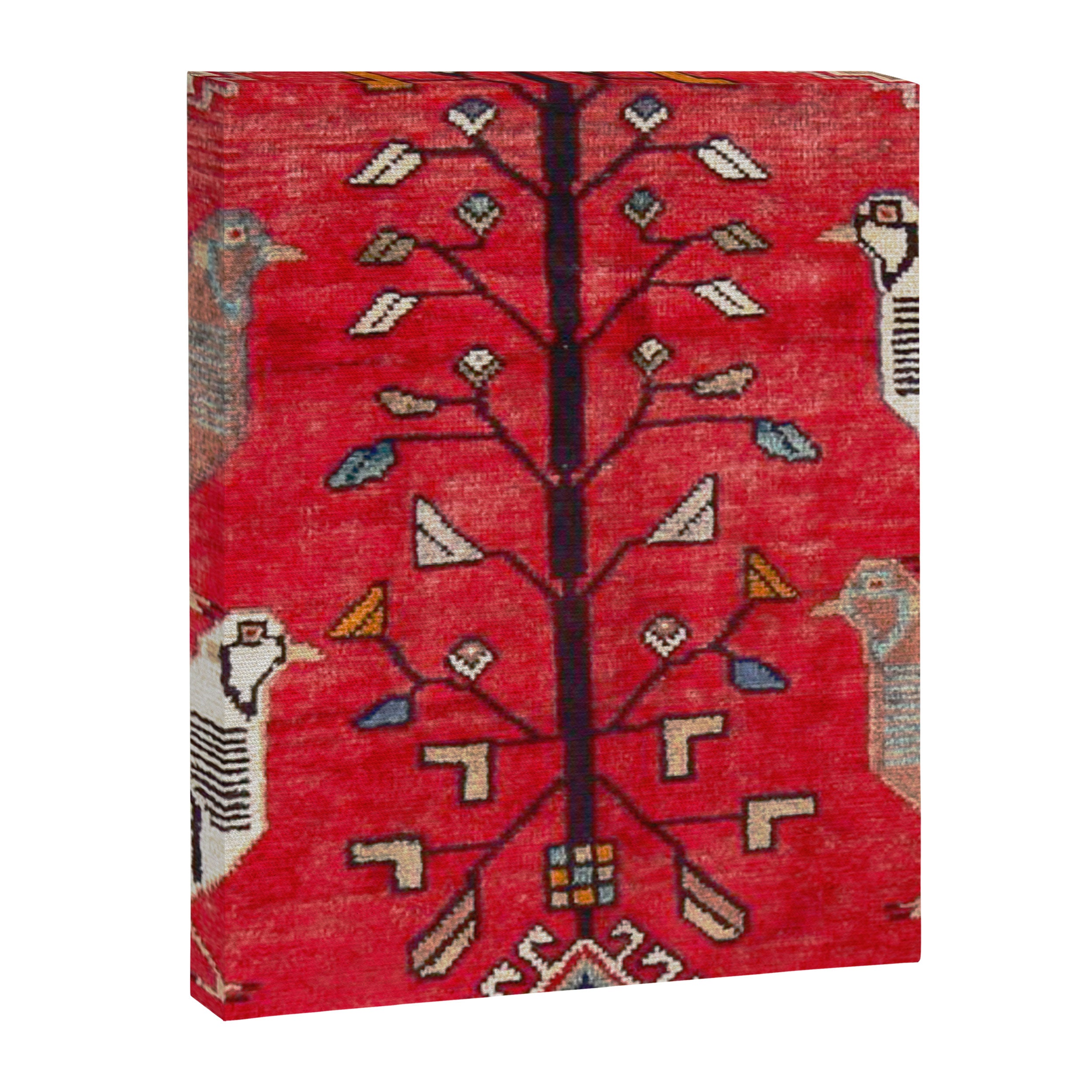 Persian Floral Rug With Several Birds Probably Quail Canvas Print Gallery Image 3