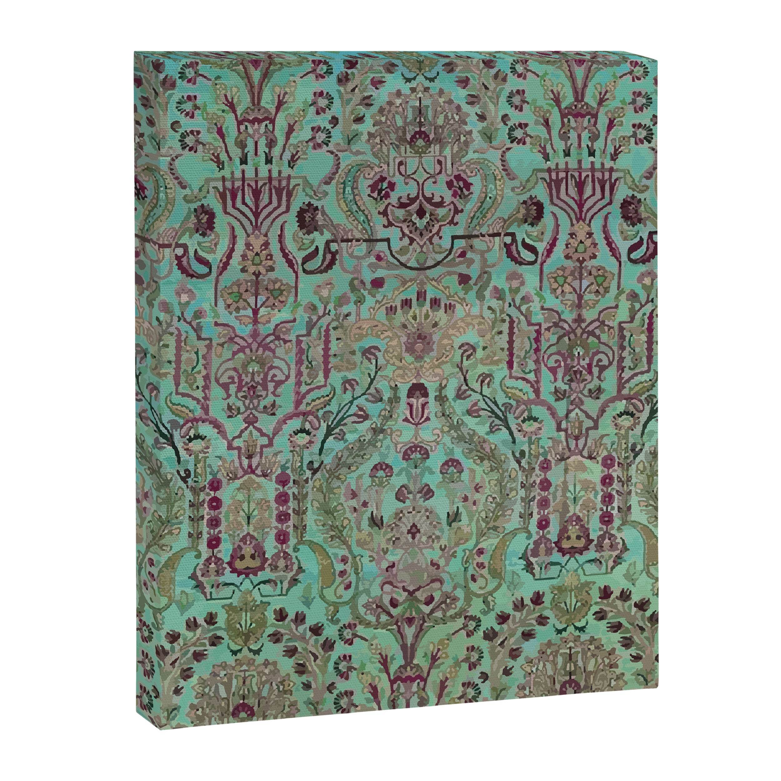Persian Kirman Rug Floral Pattern Cute Abstract Flowers Canvas Print Gallery Image 6