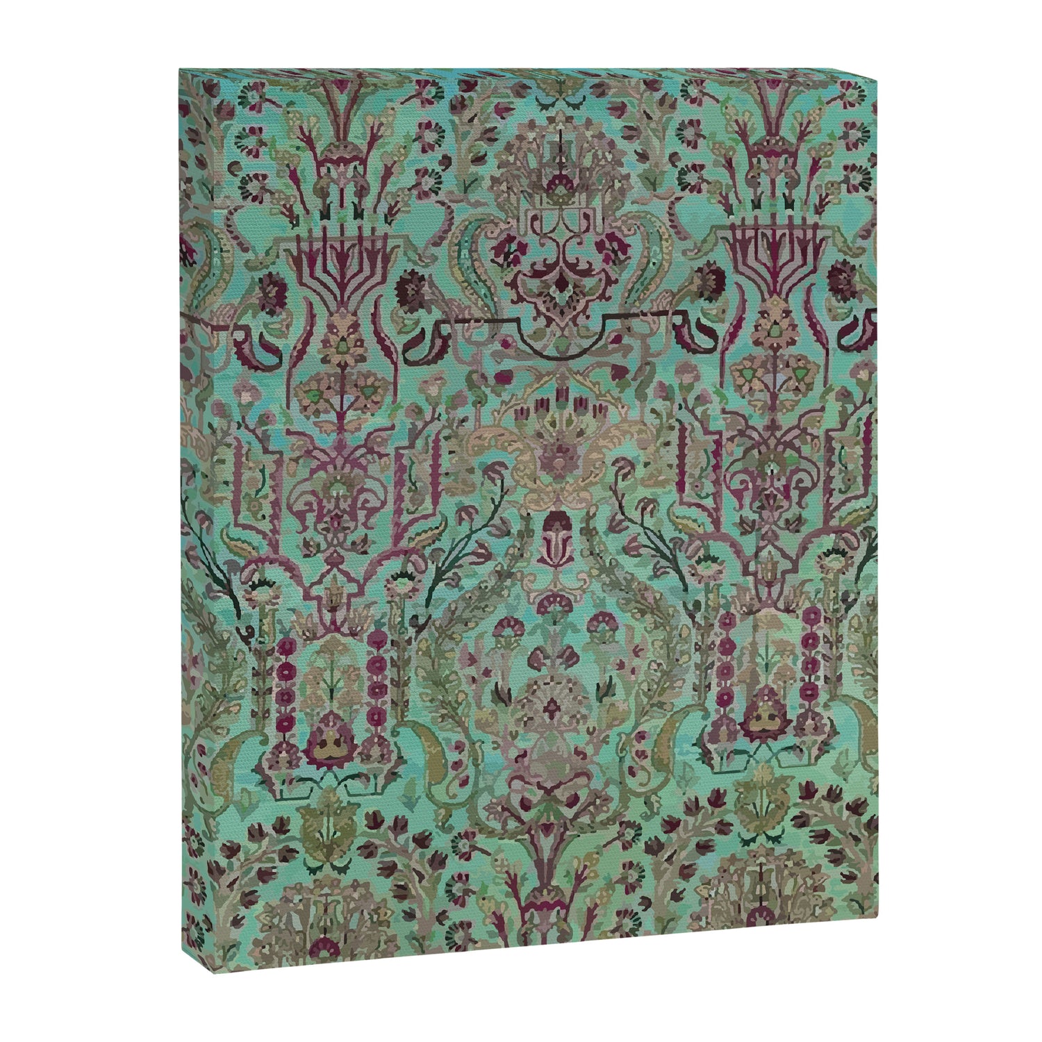 Persian Kirman Rug Floral Pattern Cute Abstract Flowers Canvas Print Gallery Image 3