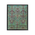 Persian Kirman Rug Floral Pattern Cute Abstract Flowers Framed Canvas Print Gallery Image 6