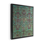 Persian Kirman Rug Floral Pattern Cute Abstract Flowers Framed Canvas Print Gallery Image 2