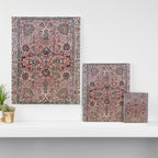 Pink Blue Burgundy Antique Tabriz Rug Print Canvas Print Gallery Image 3
