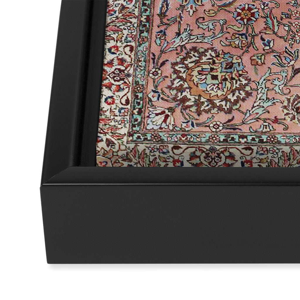 Pink Blue Burgundy Antique Tabriz Rug Print Framed Canvas Print Gallery Image 3