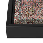 Pink Blue Burgundy Antique Tabriz Rug Print Framed Canvas Print Gallery Image 3
