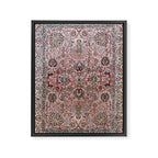 Pink Blue Burgundy Antique Tabriz Rug Print Framed Canvas Print Gallery Image 3