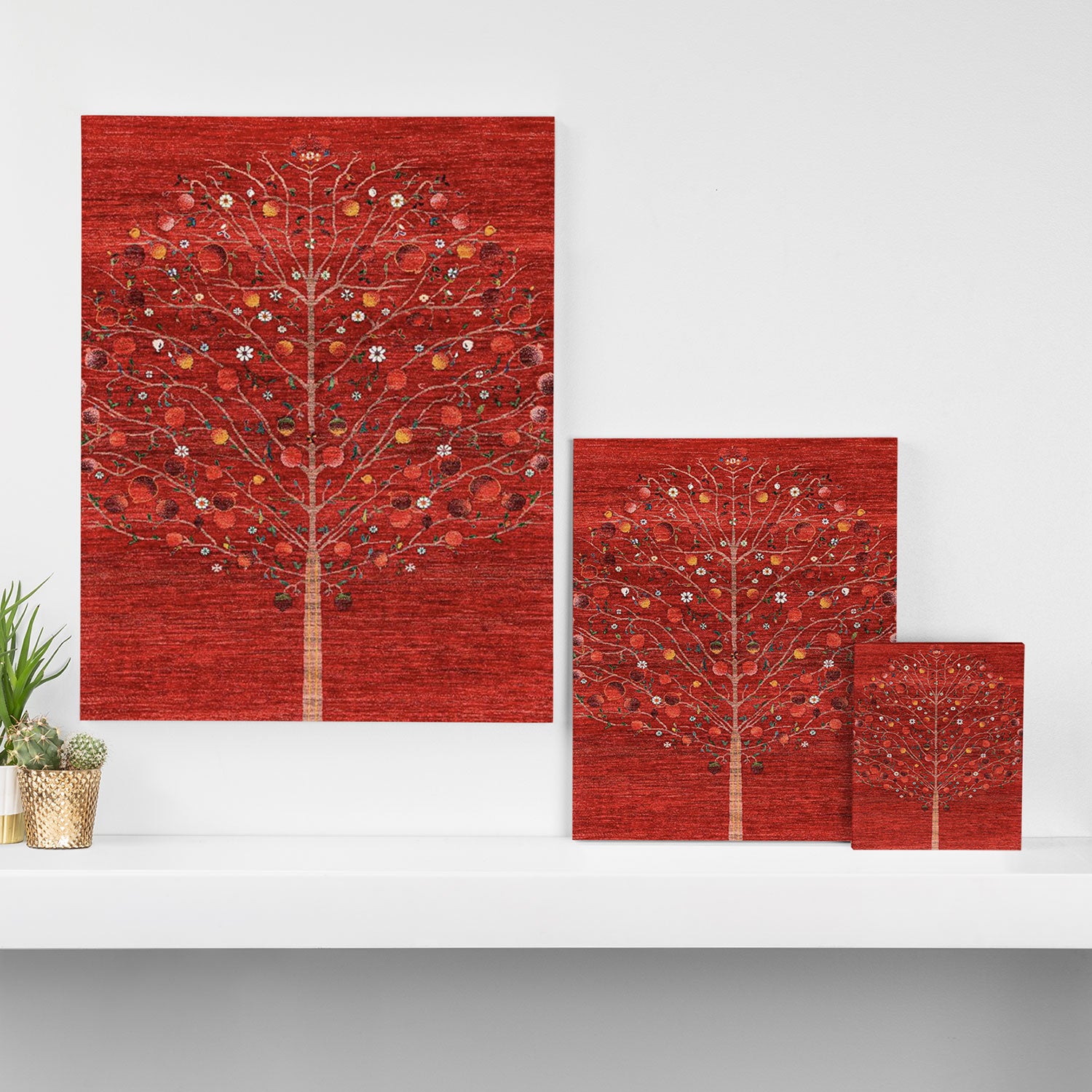 Pomegranate Tree Antique Persian Rug Pattern Canvas Print Gallery Image 3