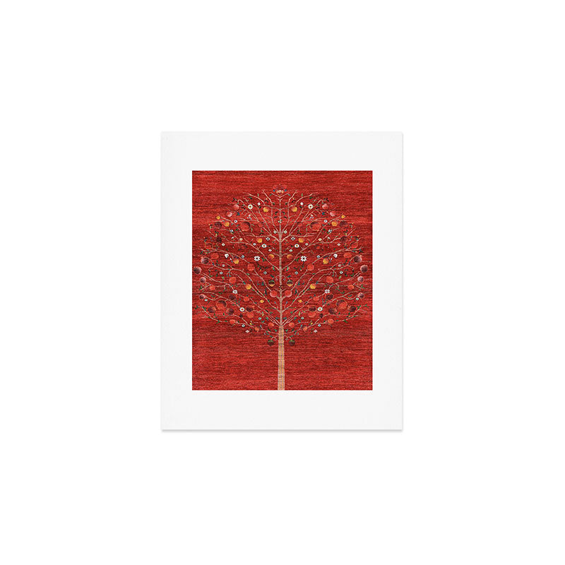 Pomegranate Tree Antique Persian Rug Pattern Art Print Gallery Image 1