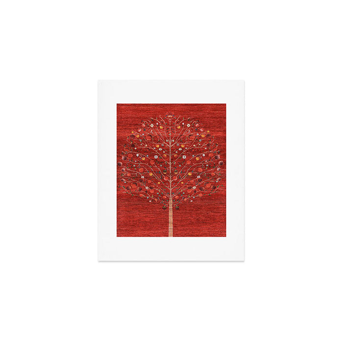 Pomegranate Tree Antique Persian Rug Pattern Art Print Gallery Image 1
