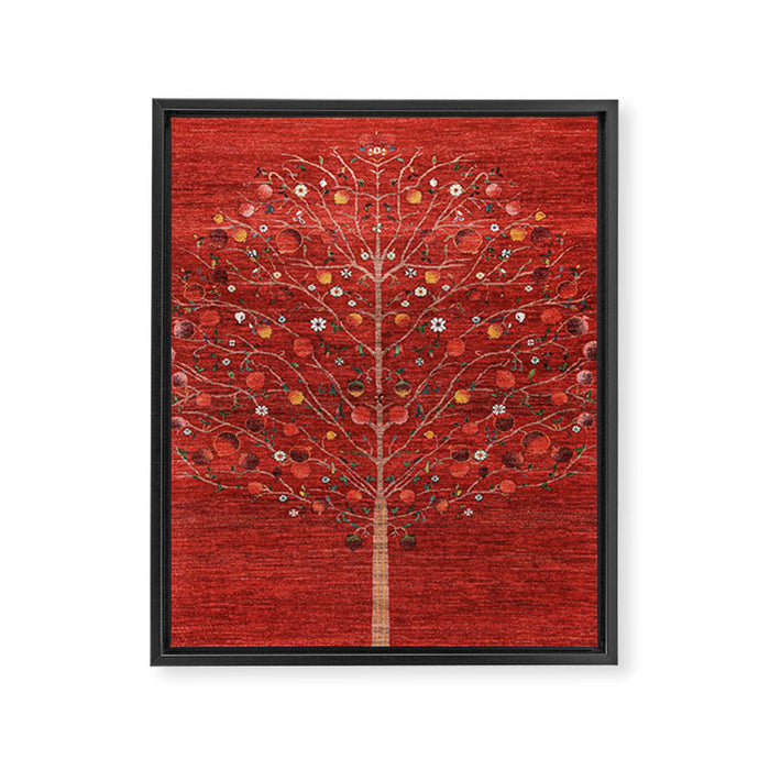 Pomegranate Tree Antique Persian Rug Pattern Framed Canvas Print Gallery Image 1
