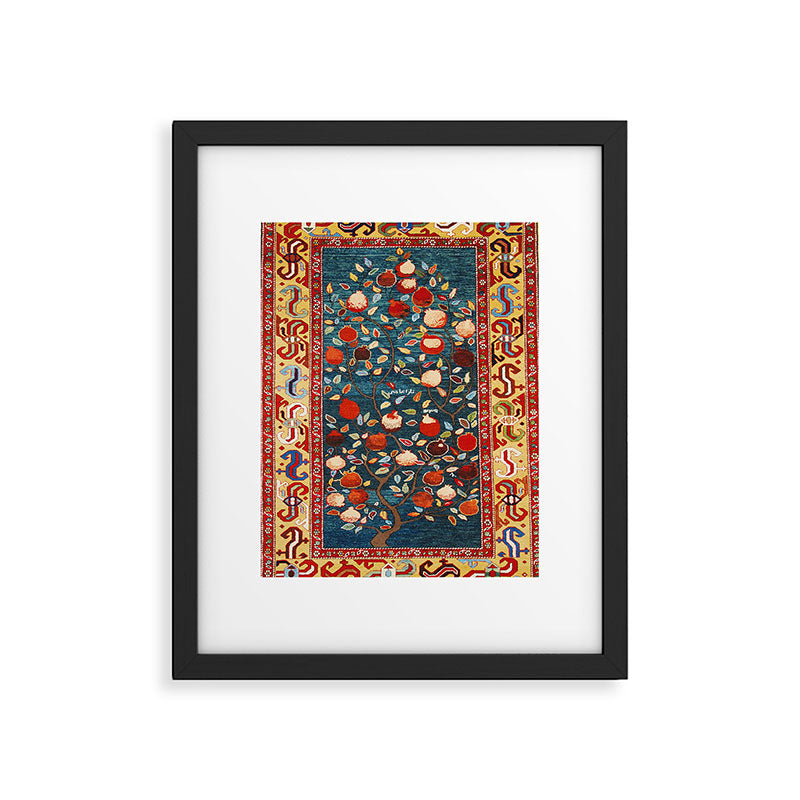 Pomegranate Tree Azerbaijan Rug Framed Art Print Gallery Image 5