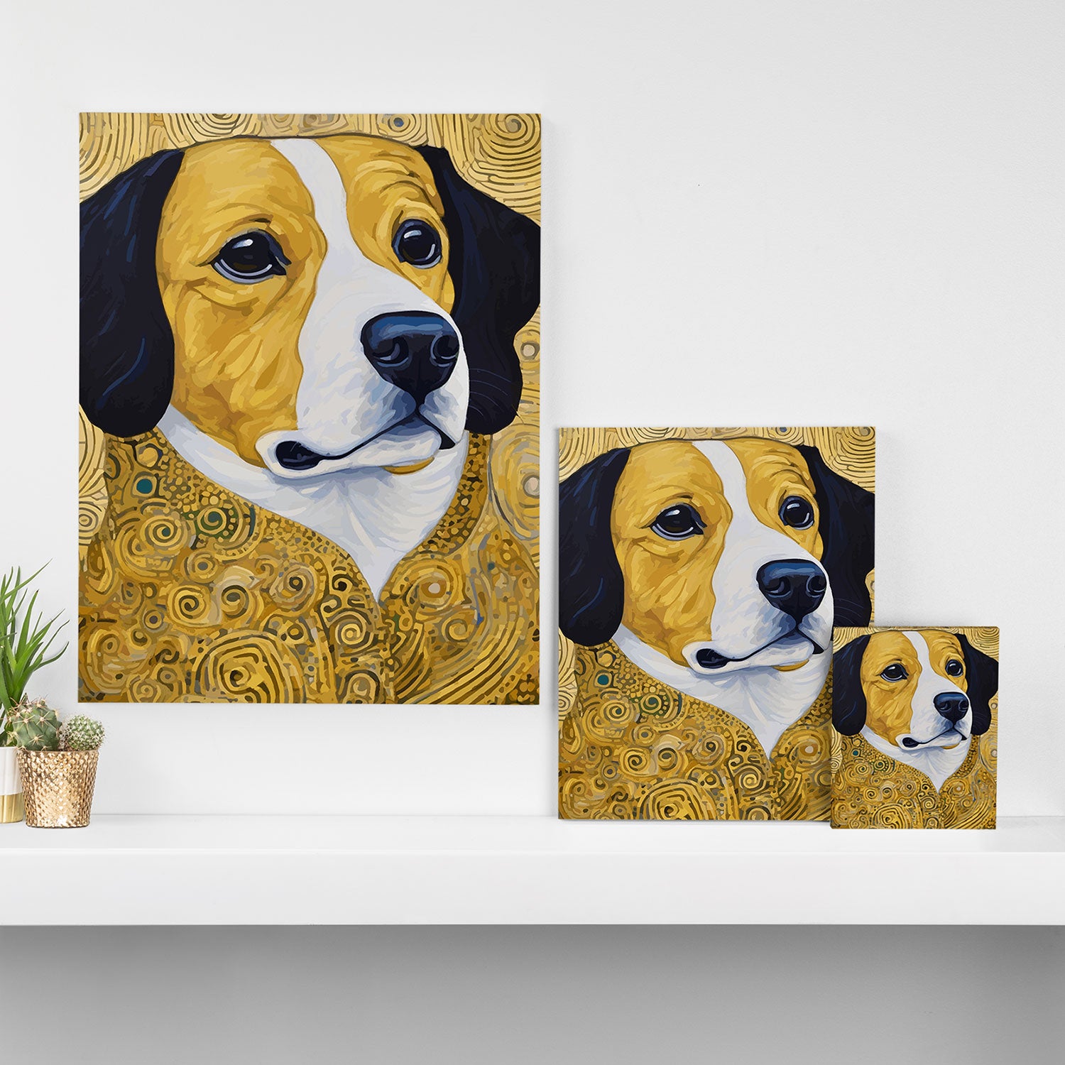 Portrait of Handsome Klimt Dog Canvas Print Gallery Image 3