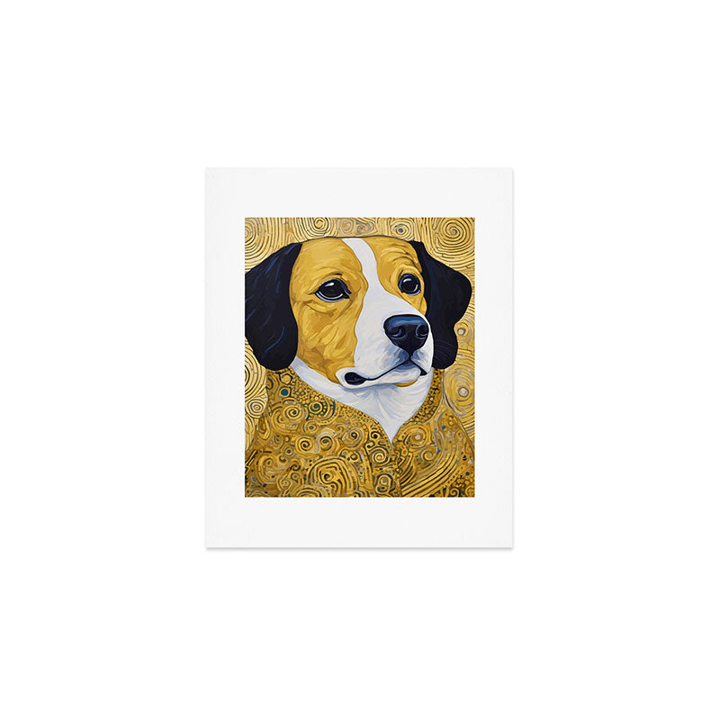 Portrait of Handsome Klimt Dog Art Print Gallery Image 1