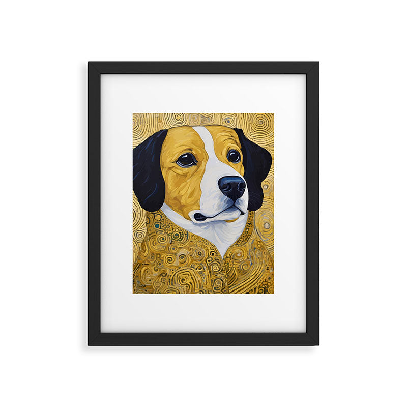 Portrait of Handsome Klimt Dog Framed Art Print Gallery Image 6