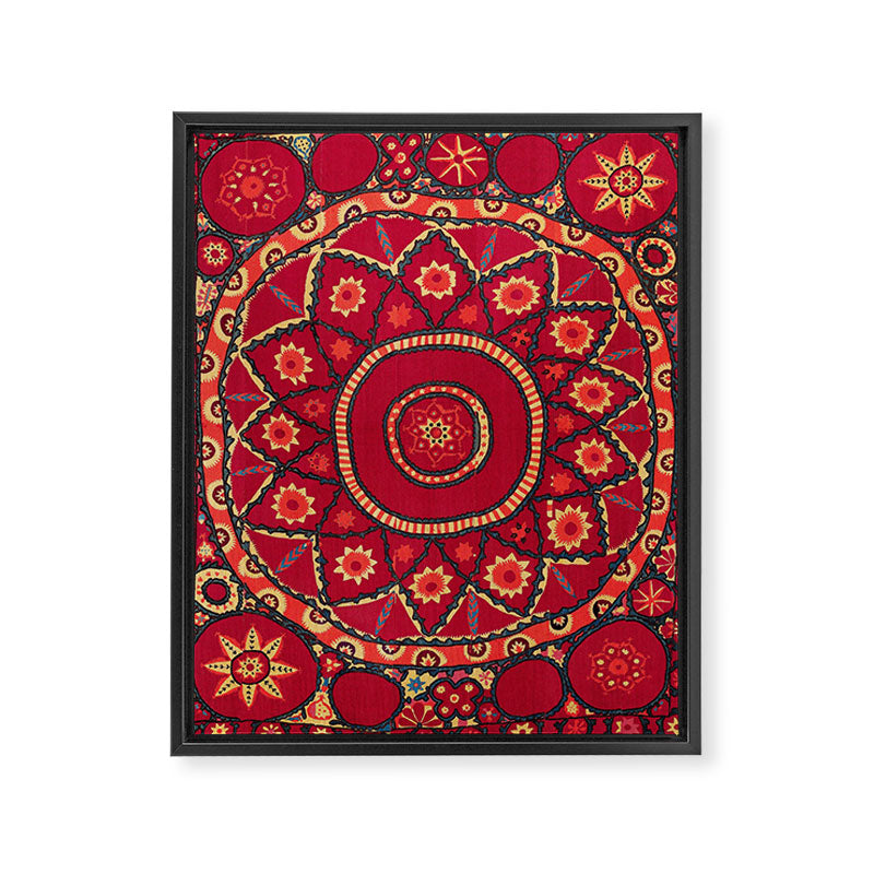 Pskent Suzani Uzbekistan Embroidery Print Framed Canvas Print Gallery Image 3