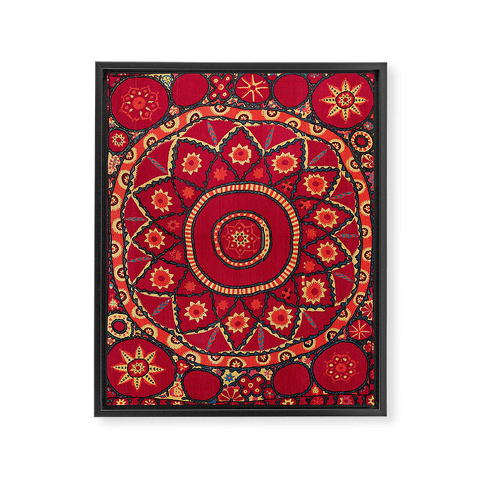 Pskent Suzani Uzbekistan Embroidery Print Framed Canvas Print Gallery Image 1