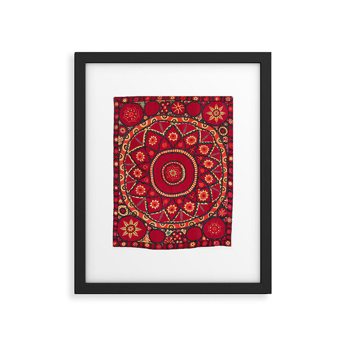 Pskent Suzani Uzbekistan Embroidery Print Framed Art Print Gallery Image 1