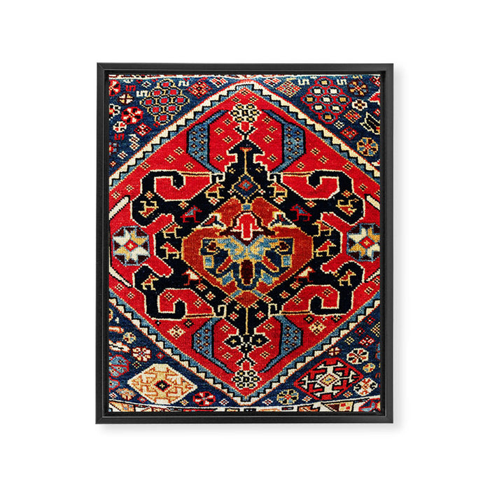 Qashqaâi Antique Fars Persian Bag Face Print Framed Canvas Print Gallery Image 1