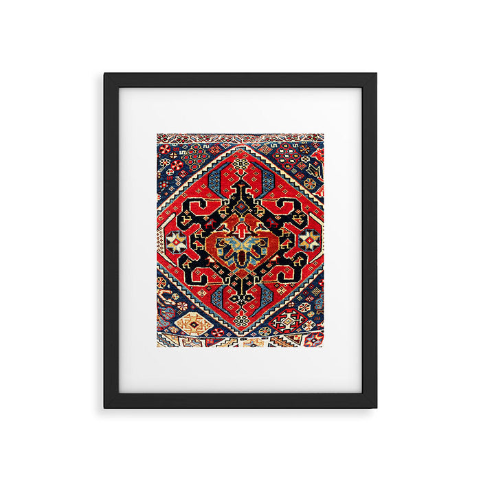 Qashqaâi Antique Fars Persian Bag Face Print Framed Art Print Gallery Image 1