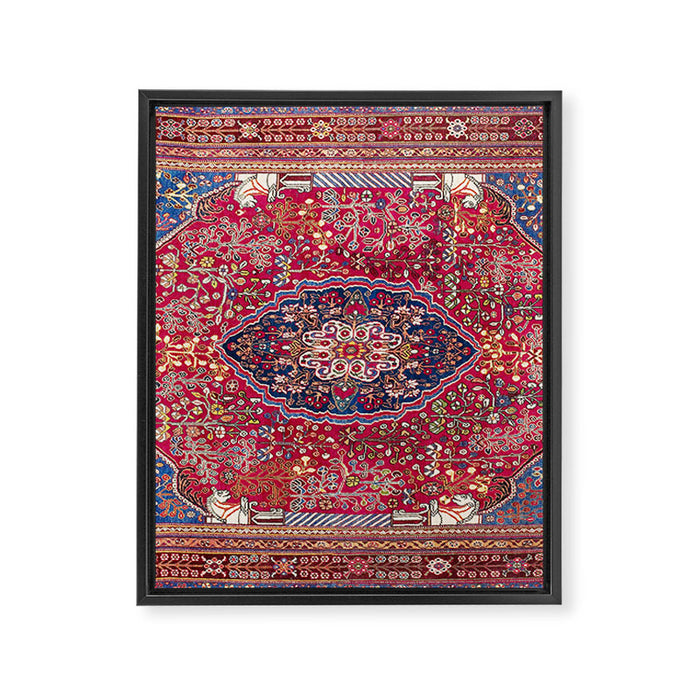 Qashqaâi  Antique Fars Persian Rug Print Framed Canvas Print Gallery Image 1