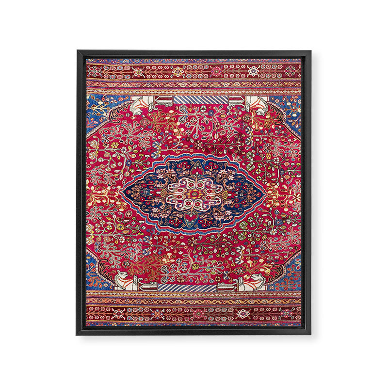 Qashqaâi  Antique Fars Persian Rug Print Framed Canvas Print Gallery Image 3