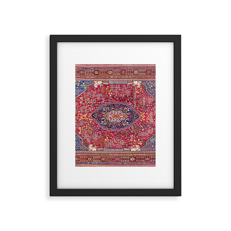 Qashqaâi  Antique Fars Persian Rug Print Framed Art Print Gallery Image 4