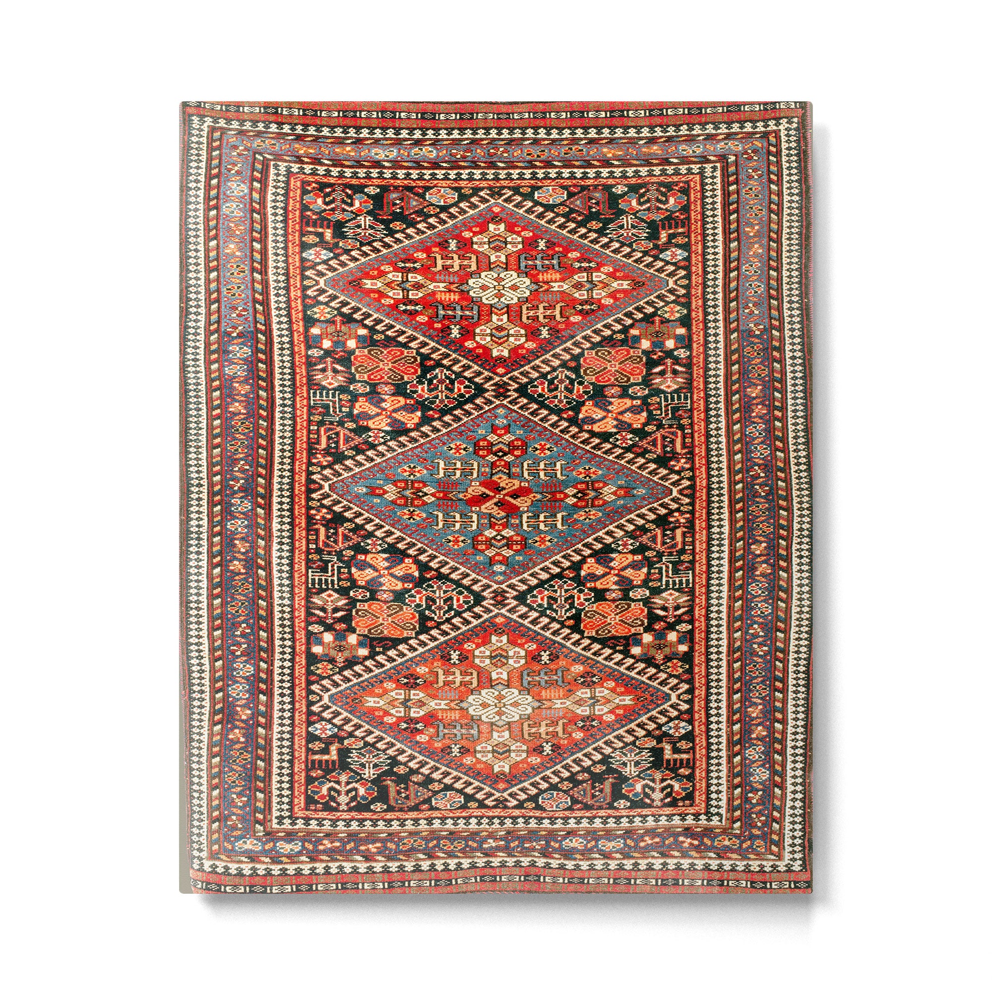 Qashqa'i  Antique Fars Southwest Persian Rug Print Metal Print Gallery Image 4