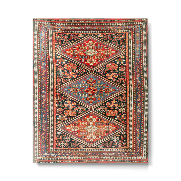 Qashqa'i  Antique Fars Southwest Persian Rug Print Metal Print Gallery Image 1