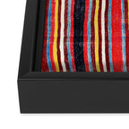 Qashqaâi Antique Fars Southwest Persian Striped Kilim Print Framed Canvas Print Gallery Image 3