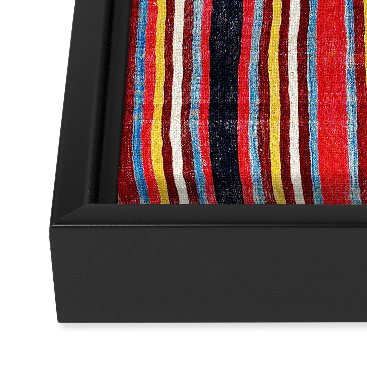 Qashqaâi Antique Fars Southwest Persian Striped Kilim Print Framed Canvas Print Gallery Image 3