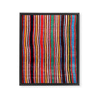Qashqaâi Antique Fars Southwest Persian Striped Kilim Print Framed Canvas Print Gallery Image 3