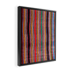 Qashqaâi Antique Fars Southwest Persian Striped Kilim Print Framed Canvas Print Gallery Image 2